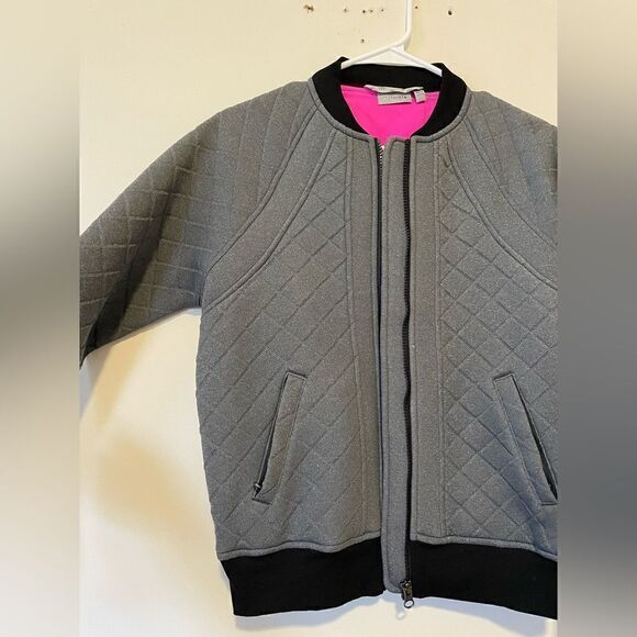 Athleta Infusion Grey Quilted Bomber Jacket - Picture 5 of 11